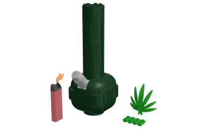 Bong with Lighter and Weed