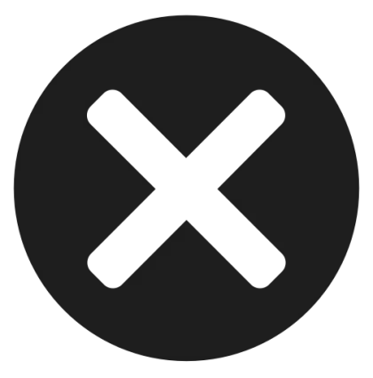 Black X Symbol in a Circular Design
