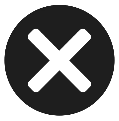 Black X Symbol in a Circular Design