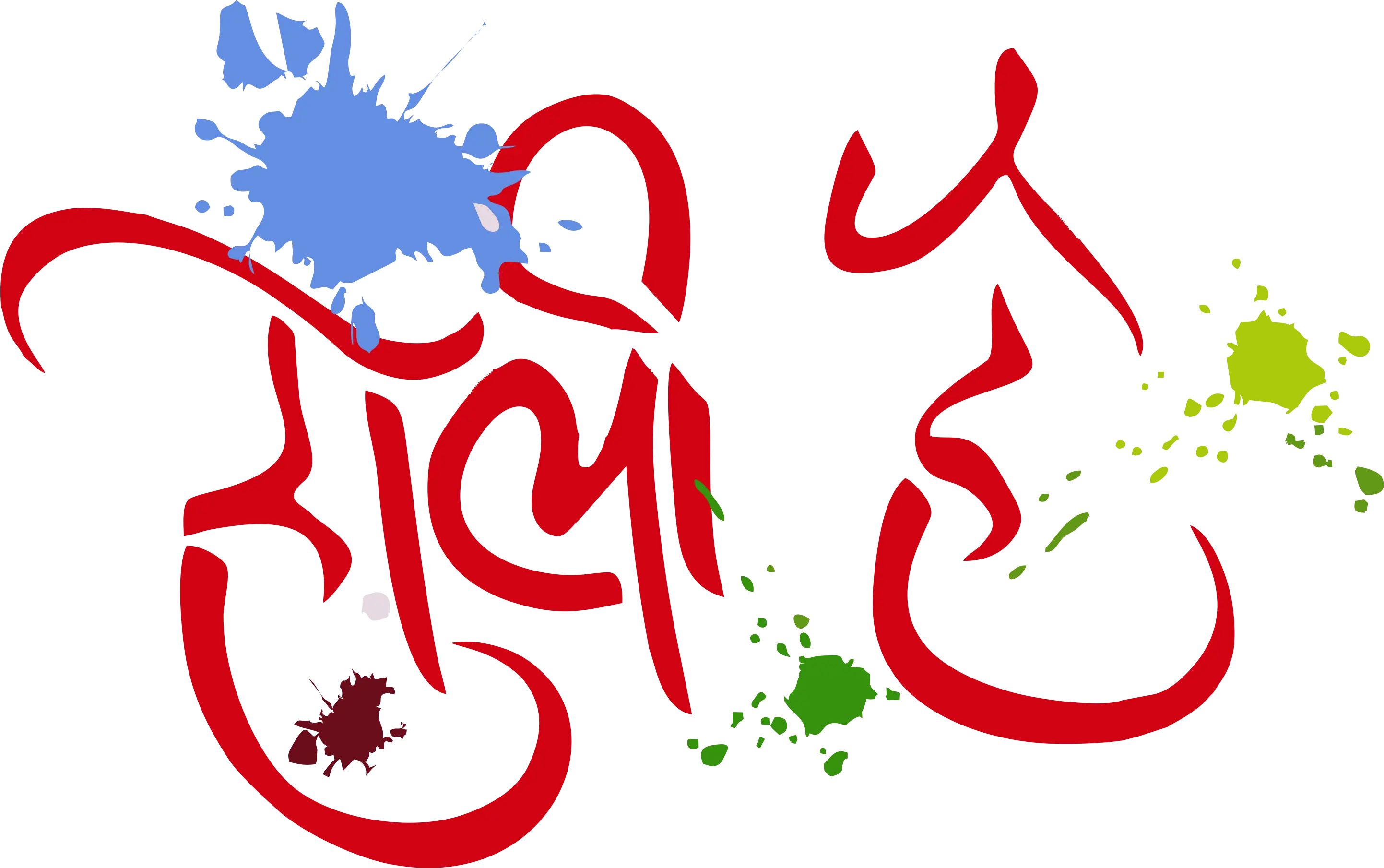 Holi Festival Text with Colors