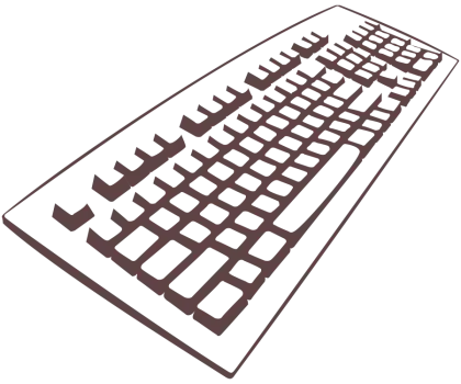 Keyboard Outline Illustration for Technology Design