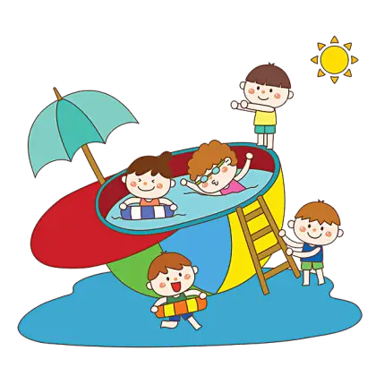 Children Playing in a Pool