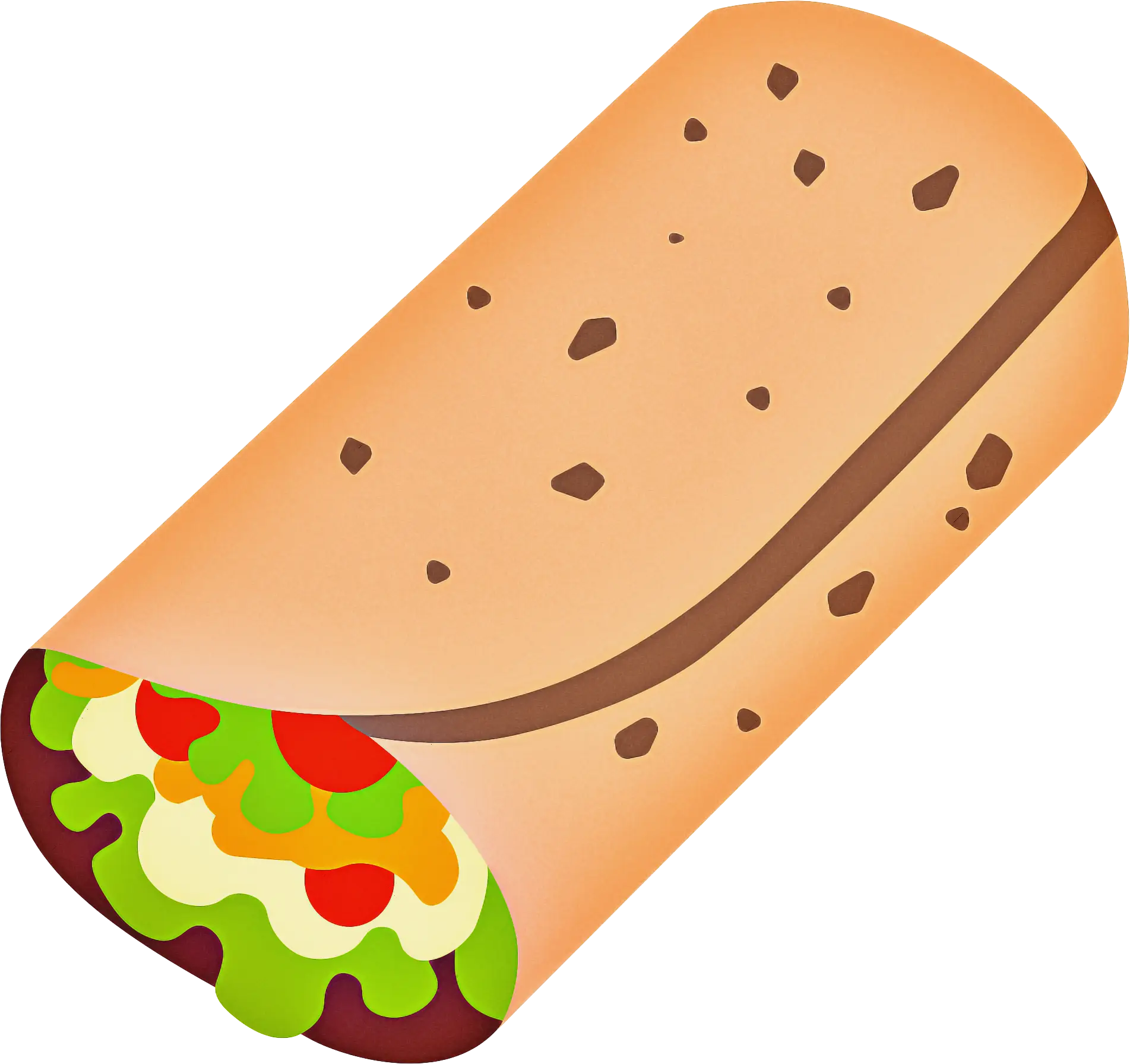 Burrito Illustration with Filling