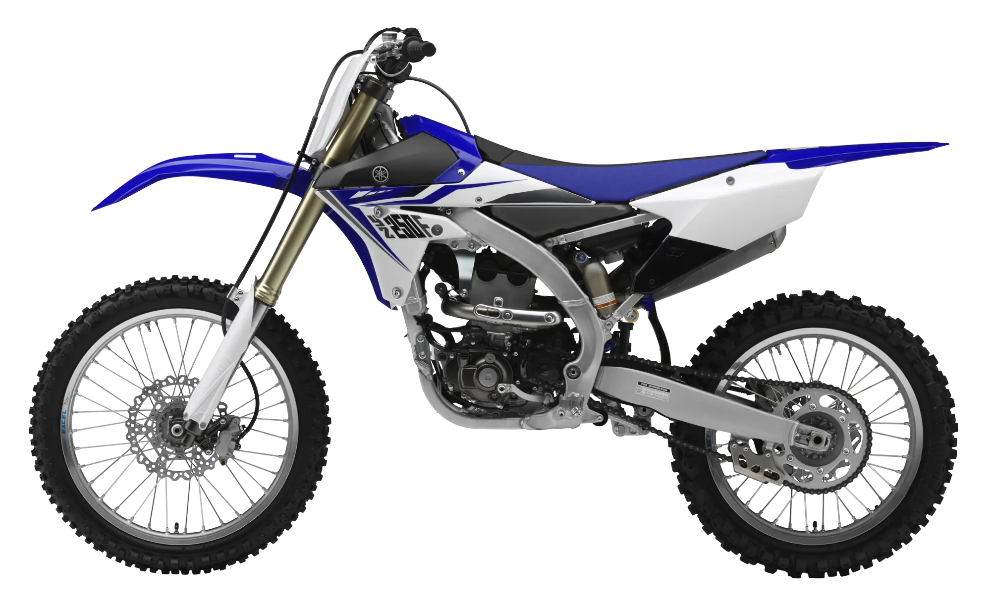 Blue and White Dirt Bike Design