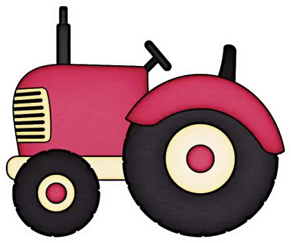 Red Cartoon Tractor Illustration