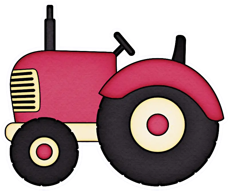 Red Cartoon Tractor Illustration