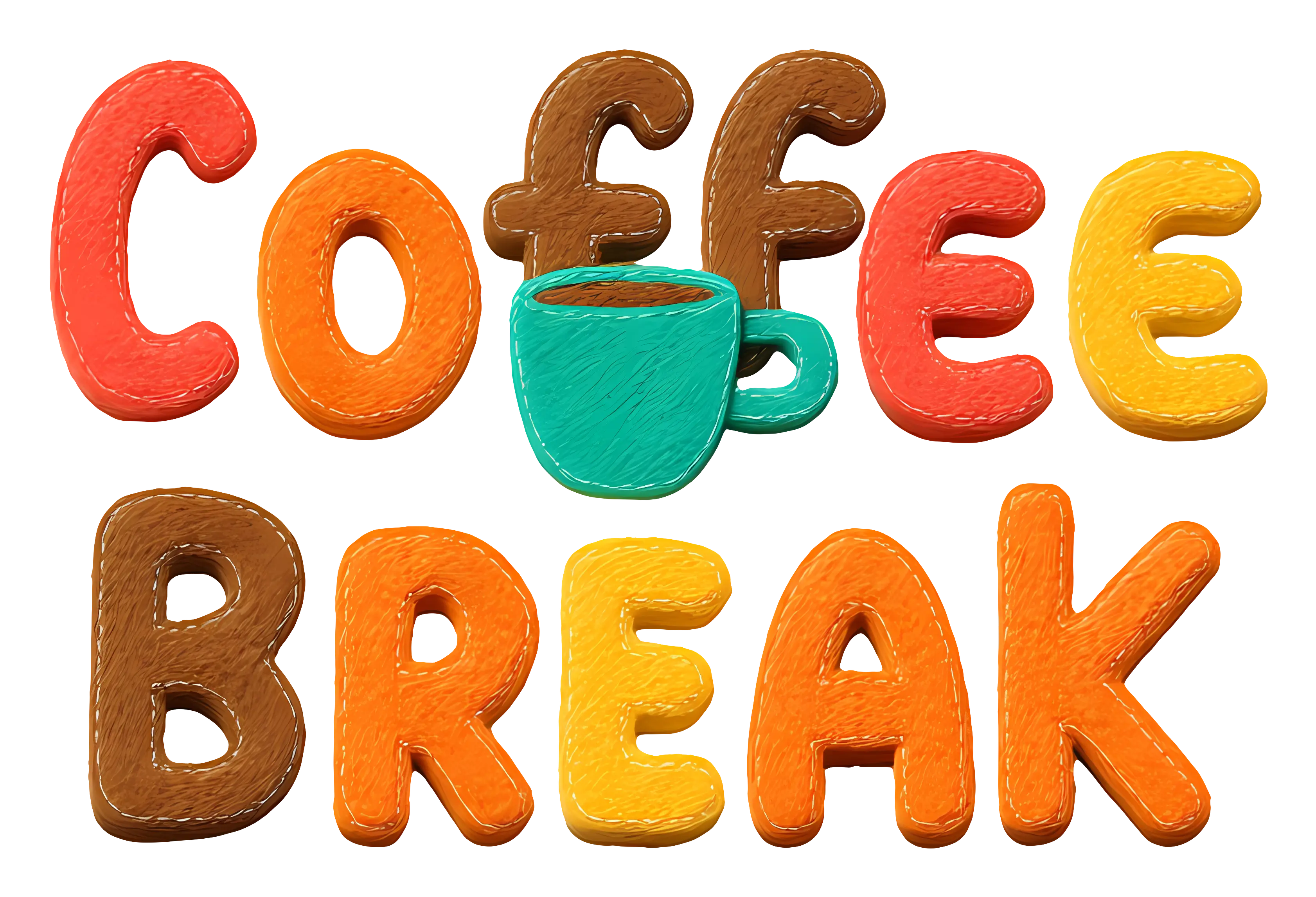Colorful Coffee Break Text Design