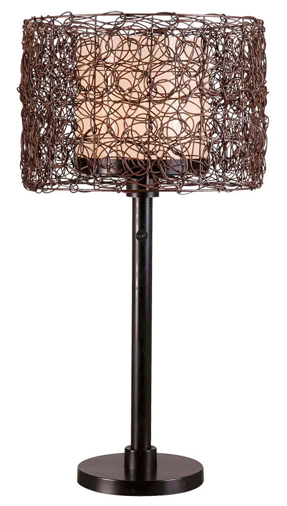 Stylish Table Lamp with Wire Shade