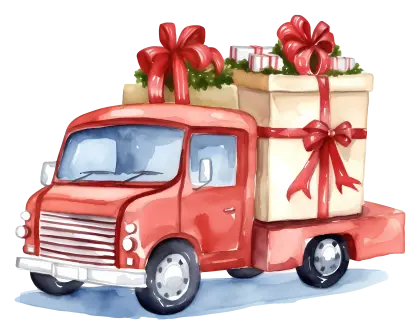 Holiday Gift Truck Loaded with Presents