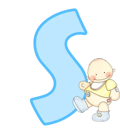 Cute Baby with Letter S Illustration