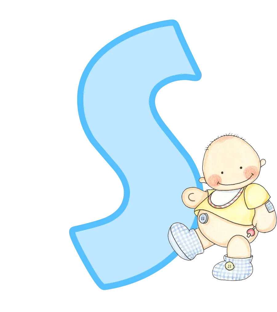Cute Baby with Letter S Illustration