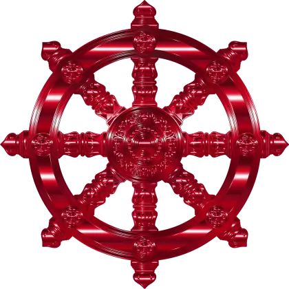 Red Nautical Ship Wheel