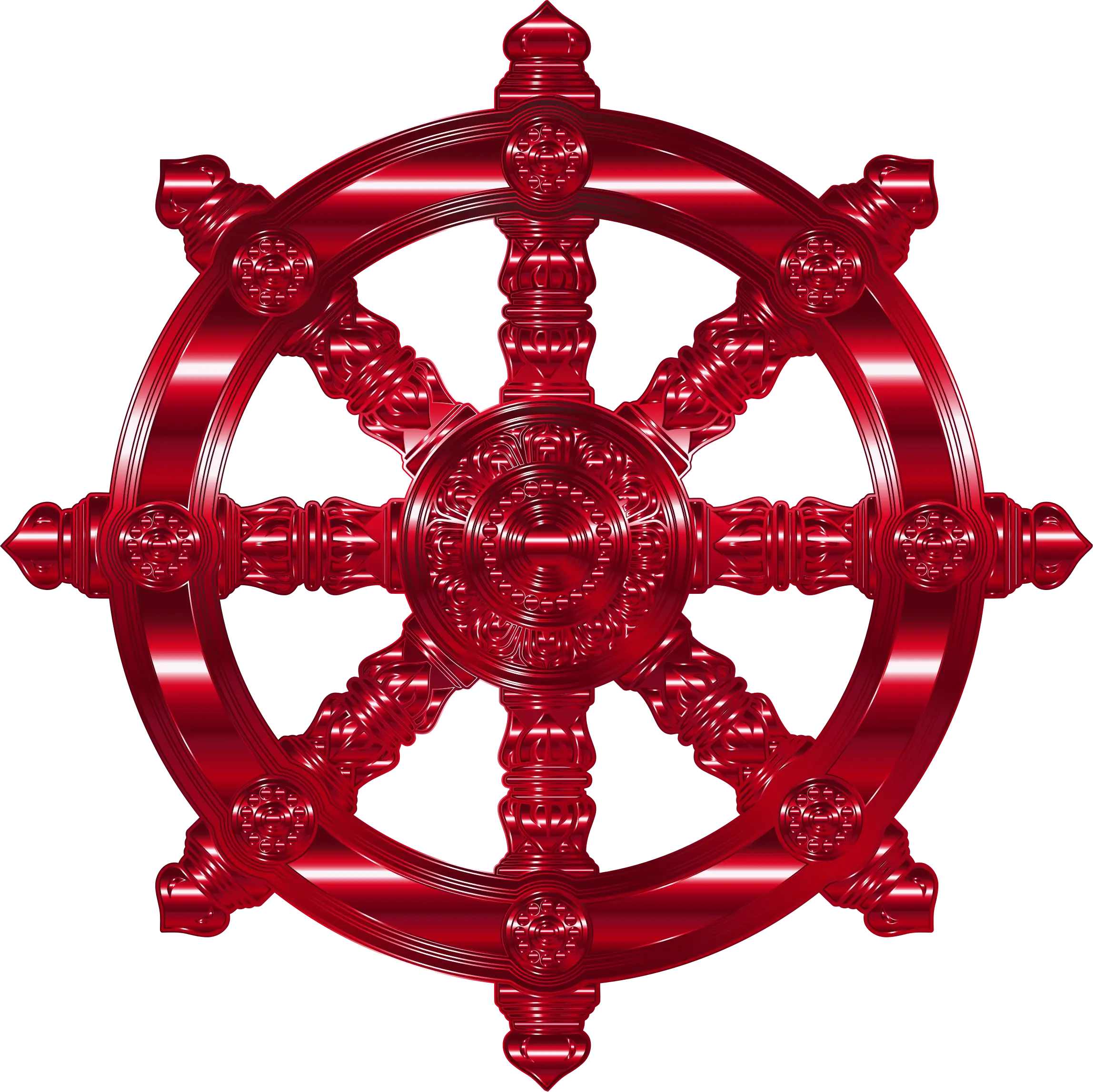 Red Nautical Ship Wheel