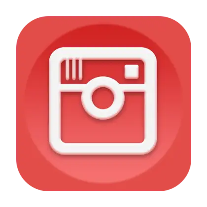 Instagram Icon with Bold Red Background