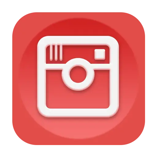 Instagram Icon with Bold Red Background