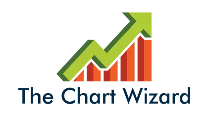The Chart Wizard Logo with Upward Arrow