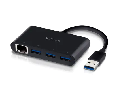 Black USB Hub with Multiple Ports