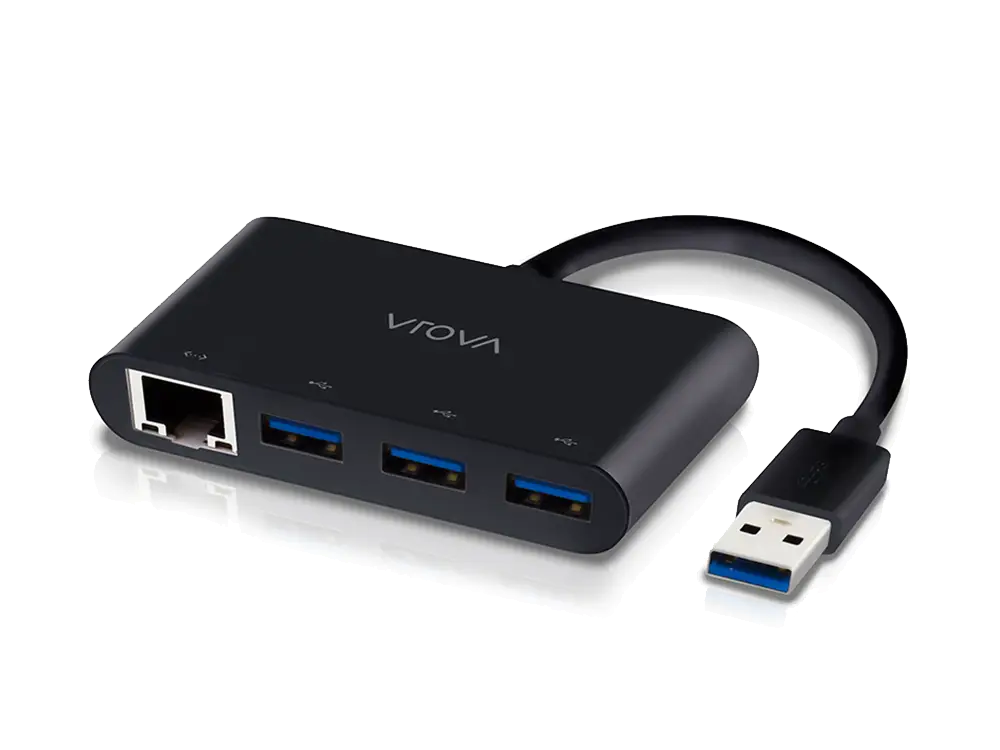 Black USB Hub with Multiple Ports