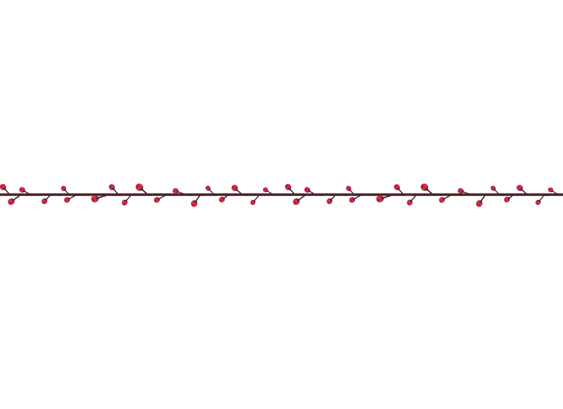 Red Berry Garland Line Design