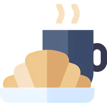 Breakfast with Croissant and Coffee