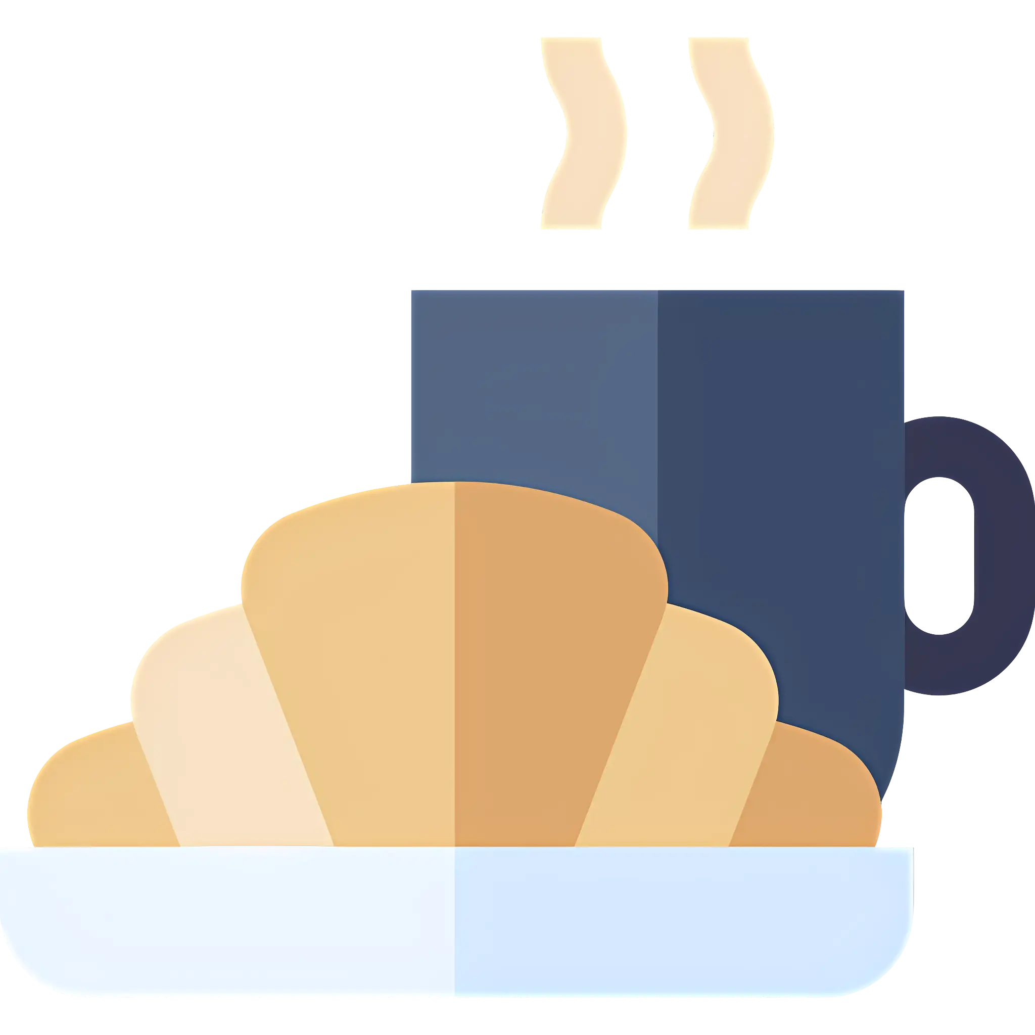 Breakfast with Croissant and Coffee