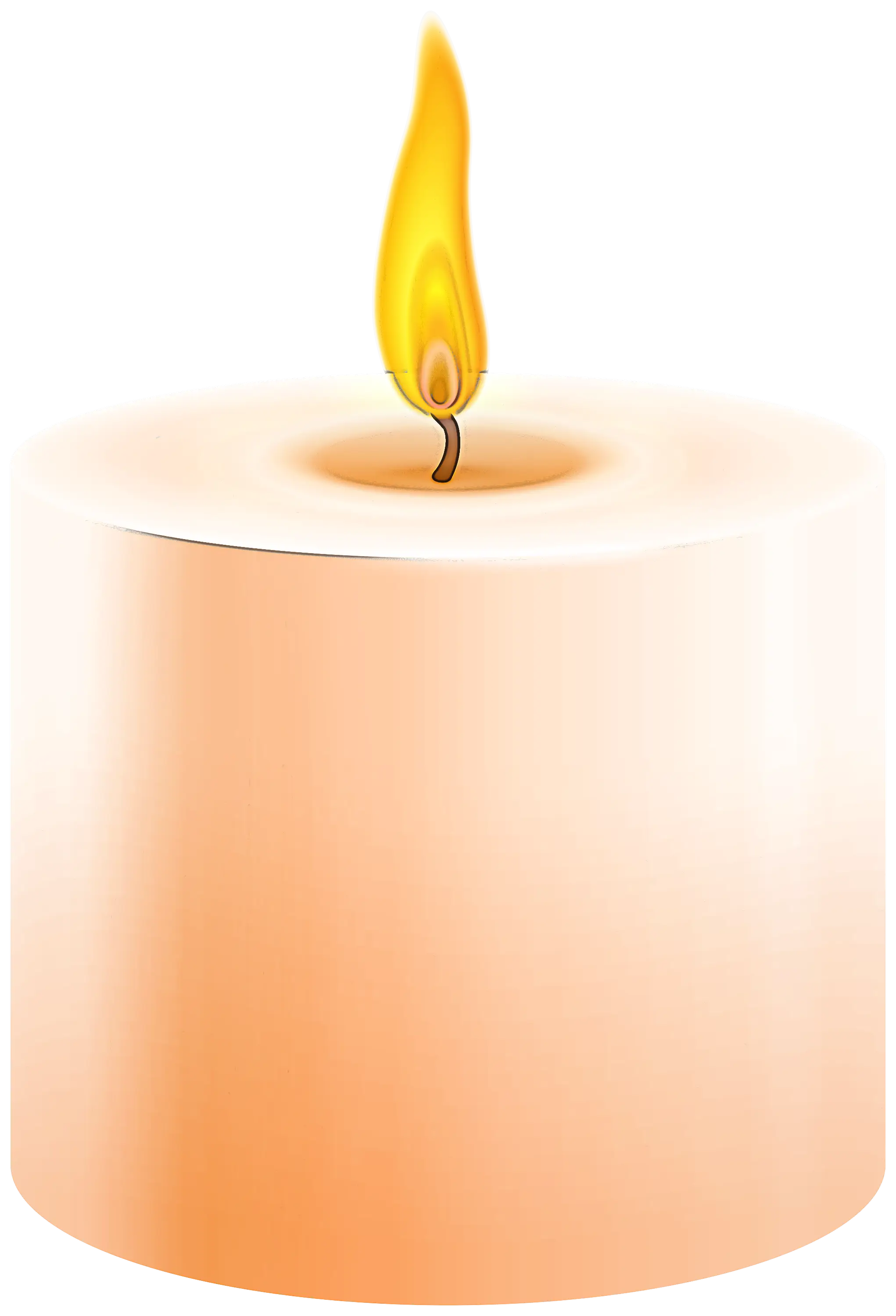 Simple Burning Candle Illustration
