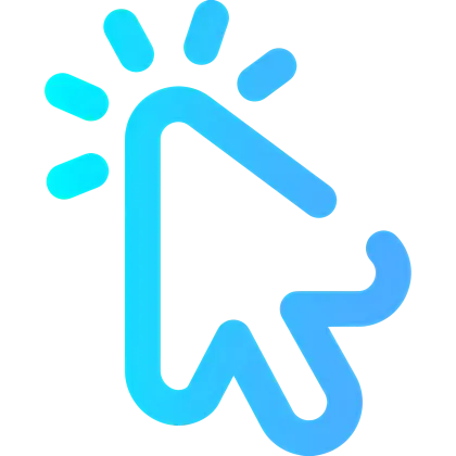 Blue Click Icon with Pointer