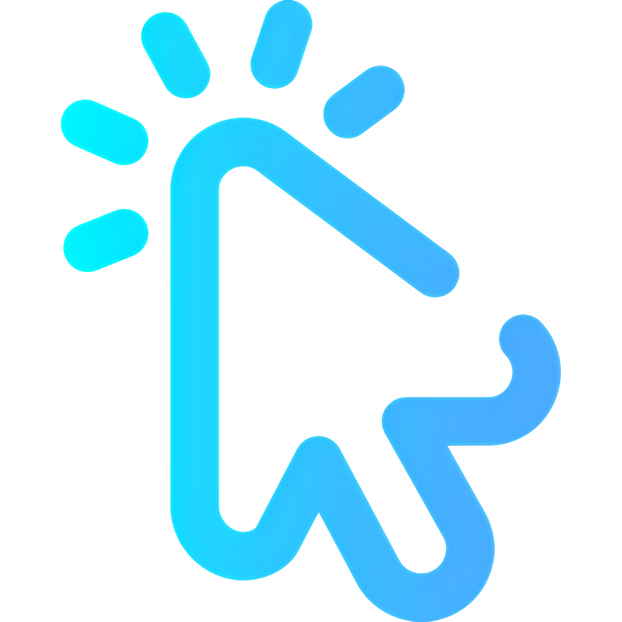 Blue Click Icon with Pointer