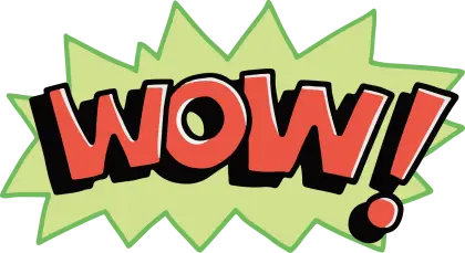 Wow Text Illustration with Comic Style
