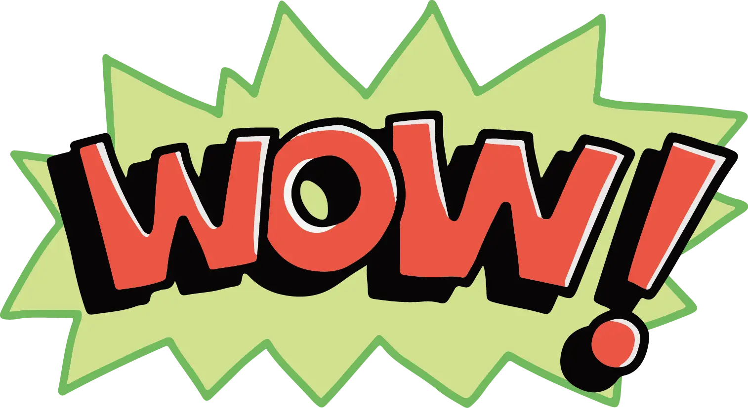 Wow Text Illustration with Comic Style