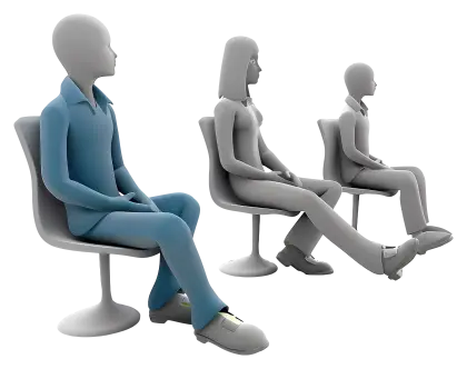 3D Illustration of People Sitting