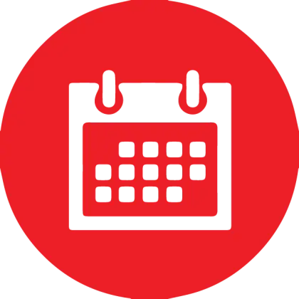 Red Calendar Icon for Scheduling Concepts