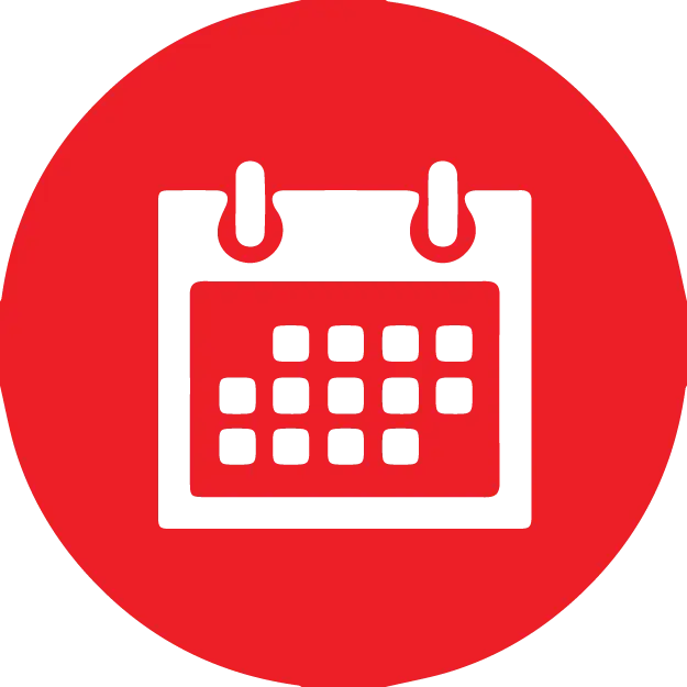 Red Calendar Icon for Scheduling Concepts