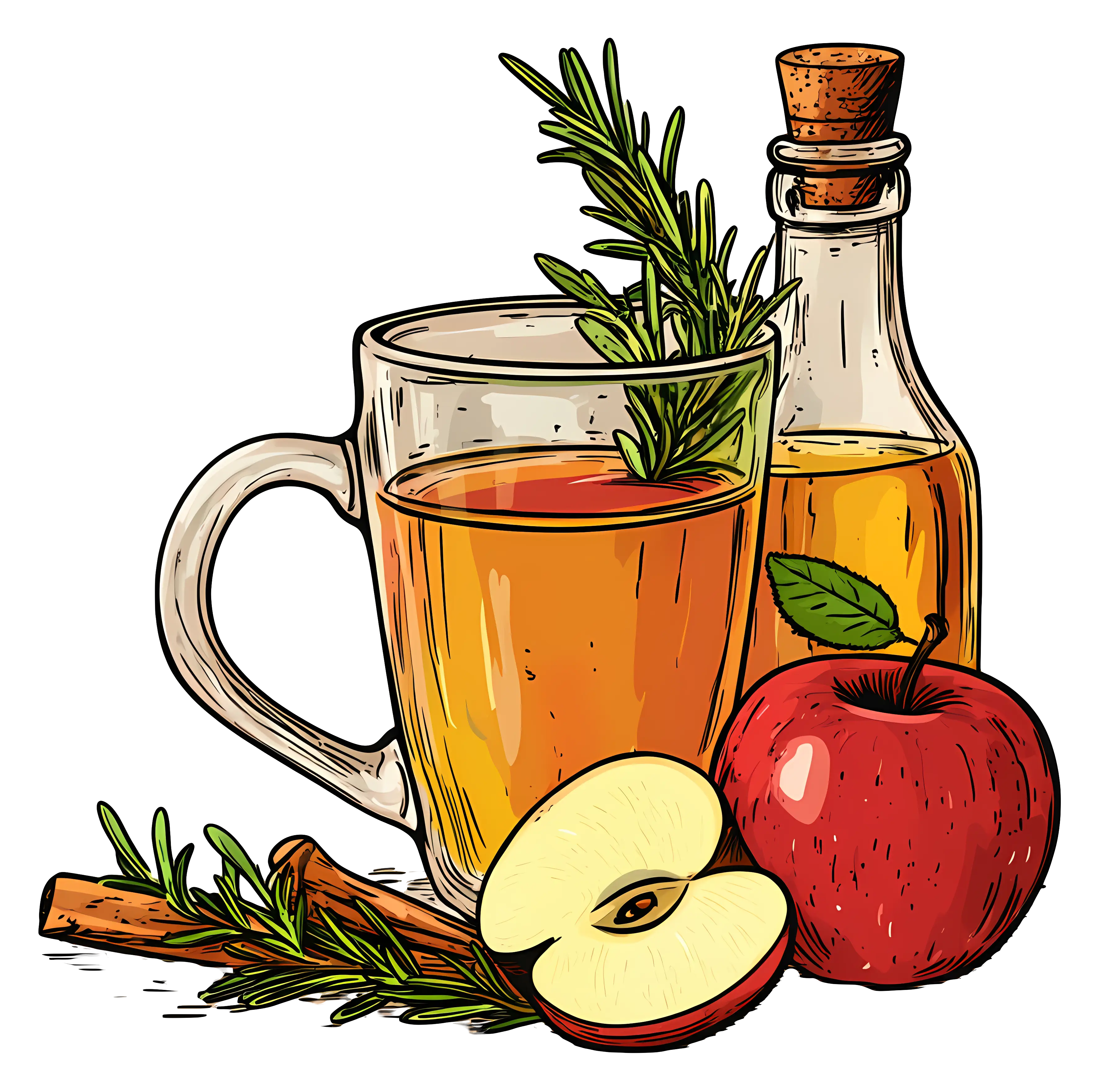Apple Cider with Fresh Apple and Cinnamon