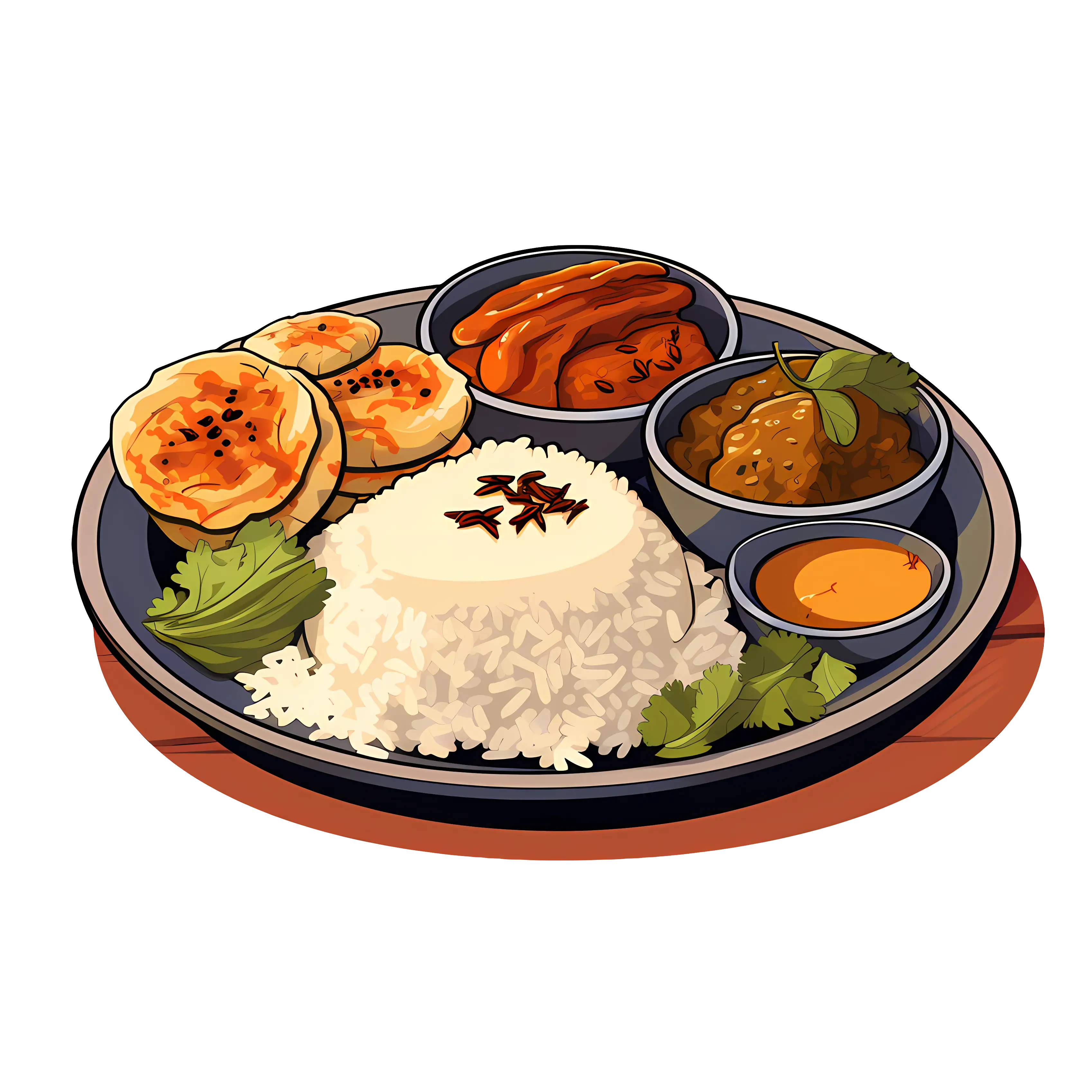 Delicious Rice Meal with Side Dishes
