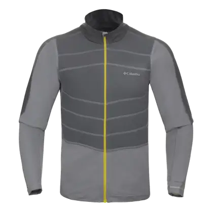 Gray Sports Jacket with Yellow Zip