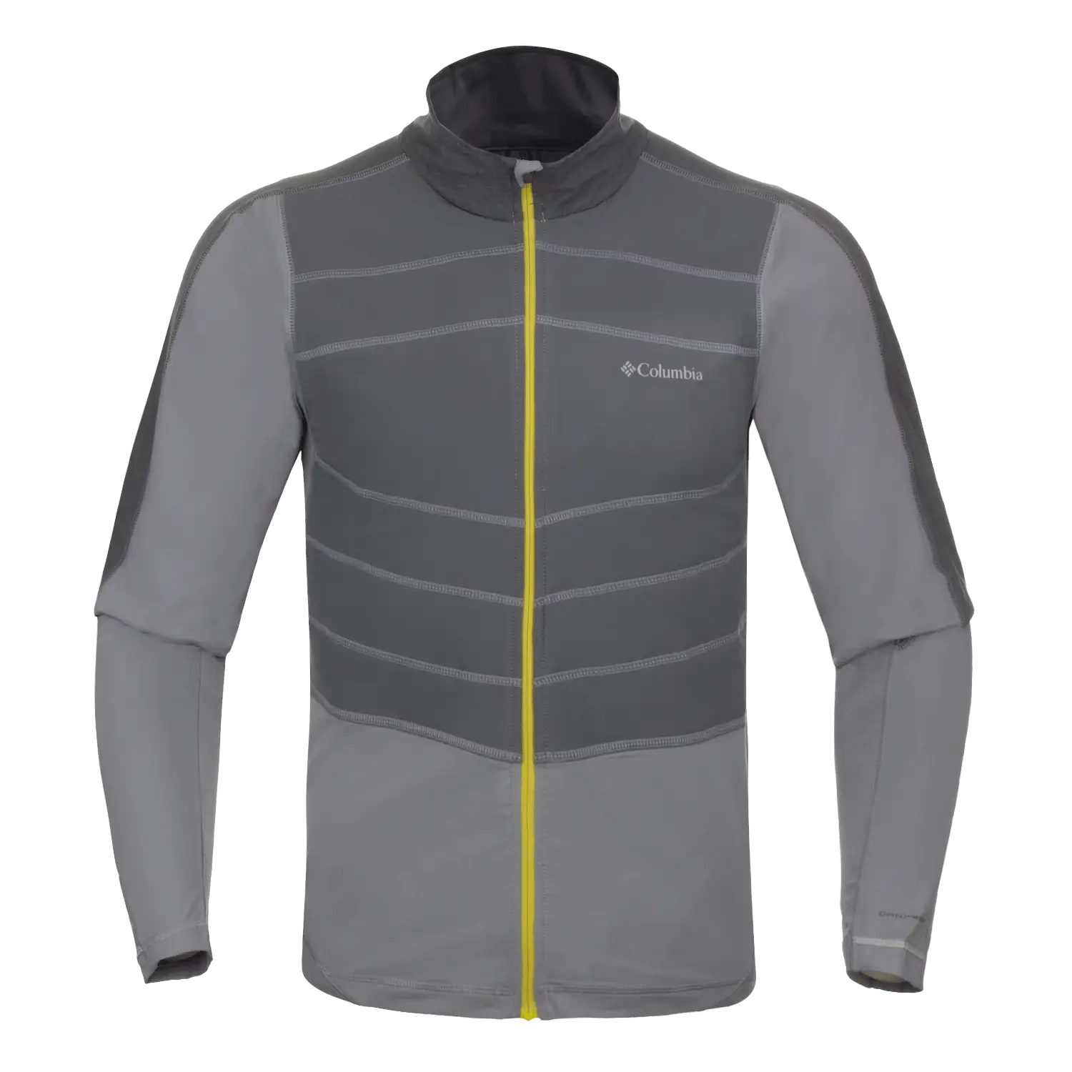 Gray Sports Jacket with Yellow Zip