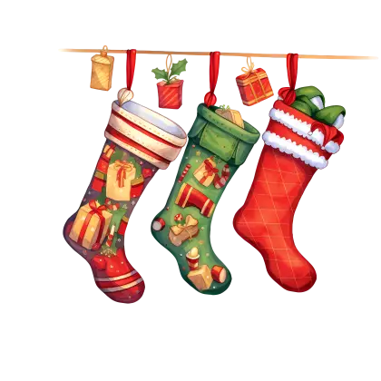 Festive Christmas Stockings with Gifts
