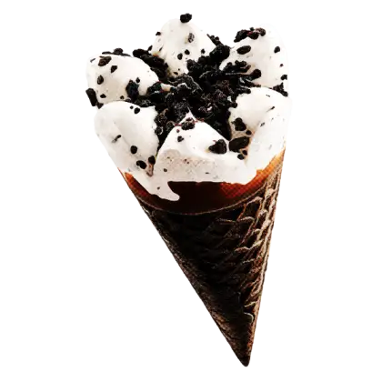 Ice Cream Cone with Chocolate and Toppings