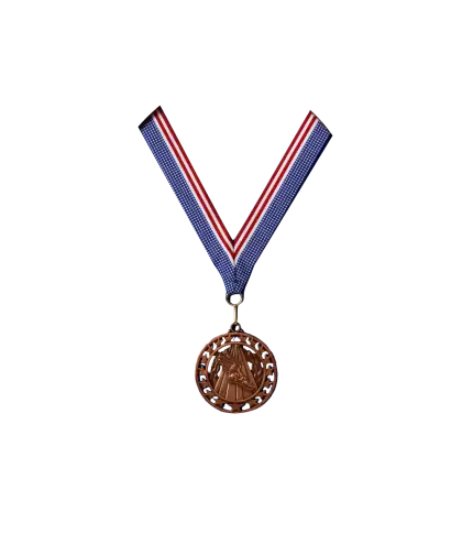 Bronze Medal with Blue Ribbon