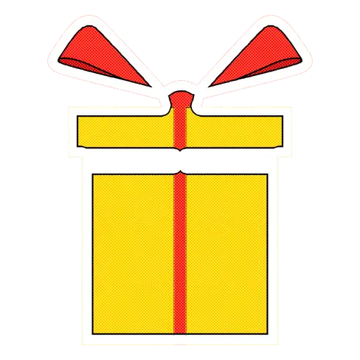 Yellow Gift Box with Red Ribbon Illustration