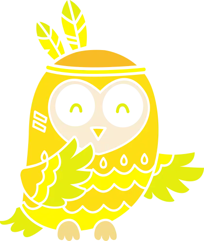 Yellow Cartoon Owl Illustration