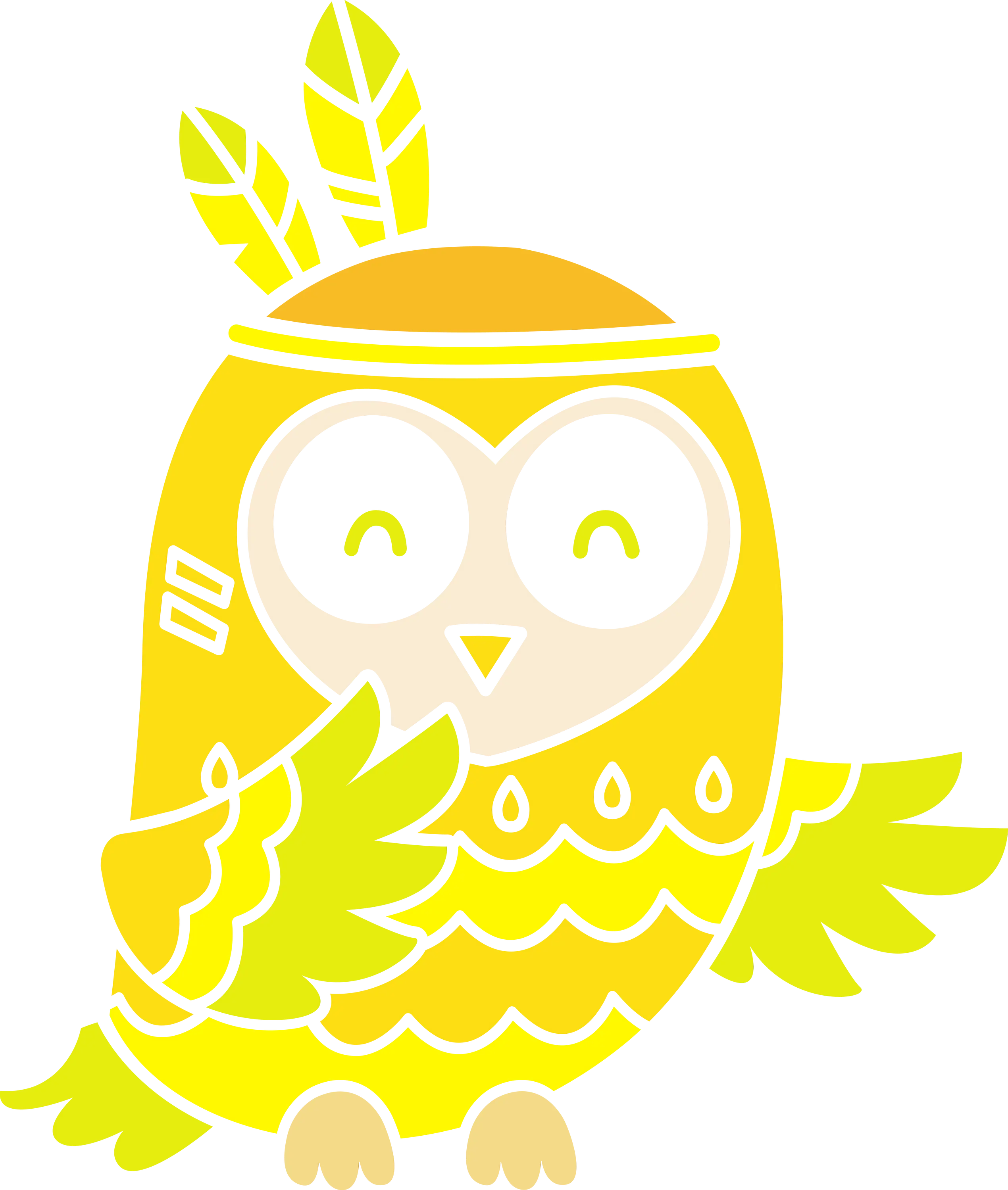 Yellow Cartoon Owl Illustration