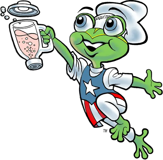 Frog Cartoon with Drink