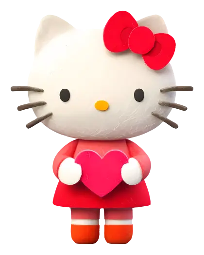 Hello Kitty Holding Heart