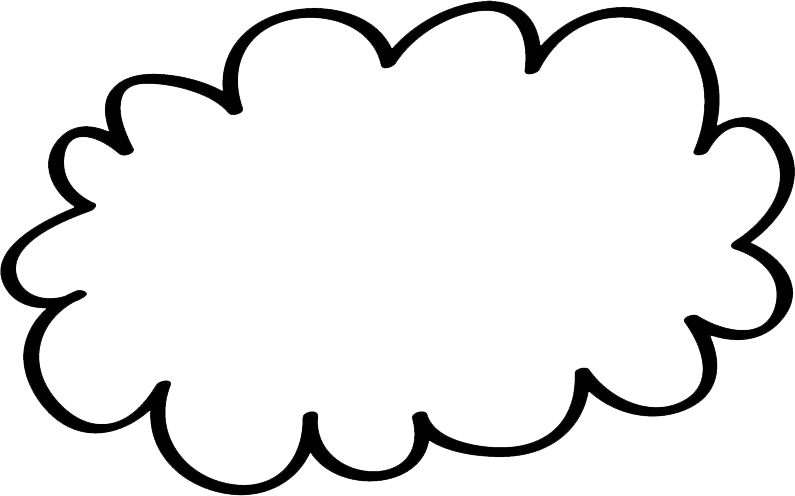 Minimalistic Cloud Outline Design in Black