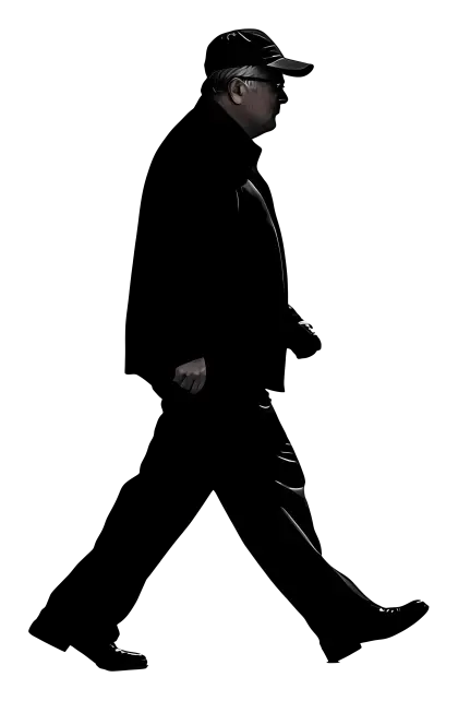Silhouette of a Man Walking