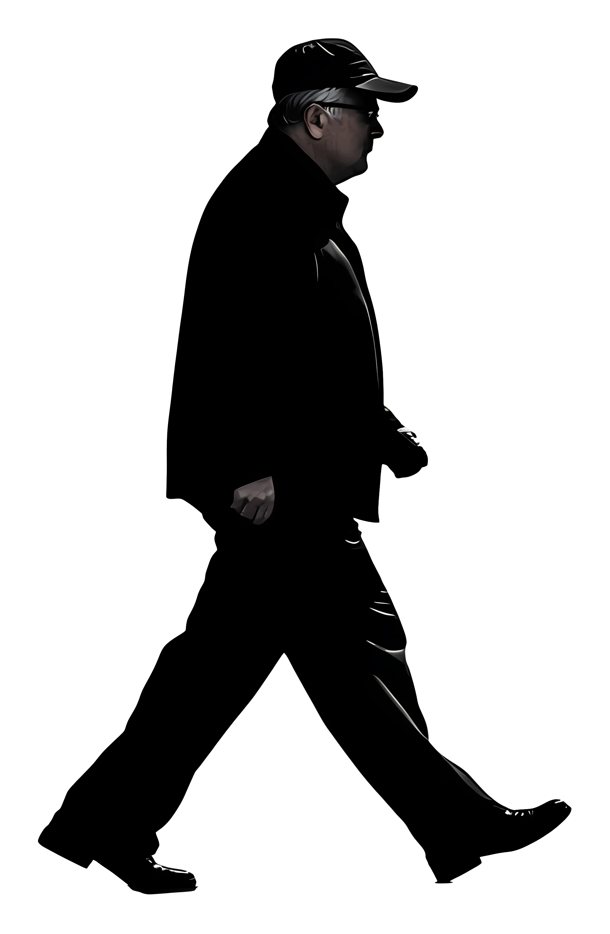 Silhouette of a Man Walking