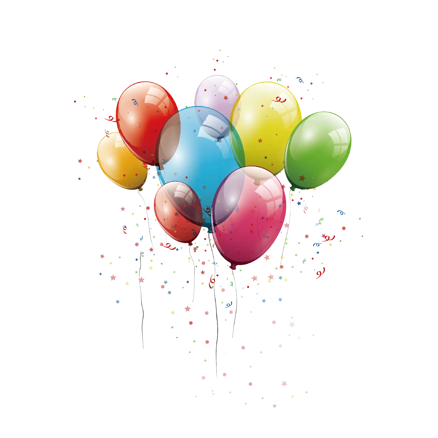 Cluster of Colorful Balloons for Festive Celebrations