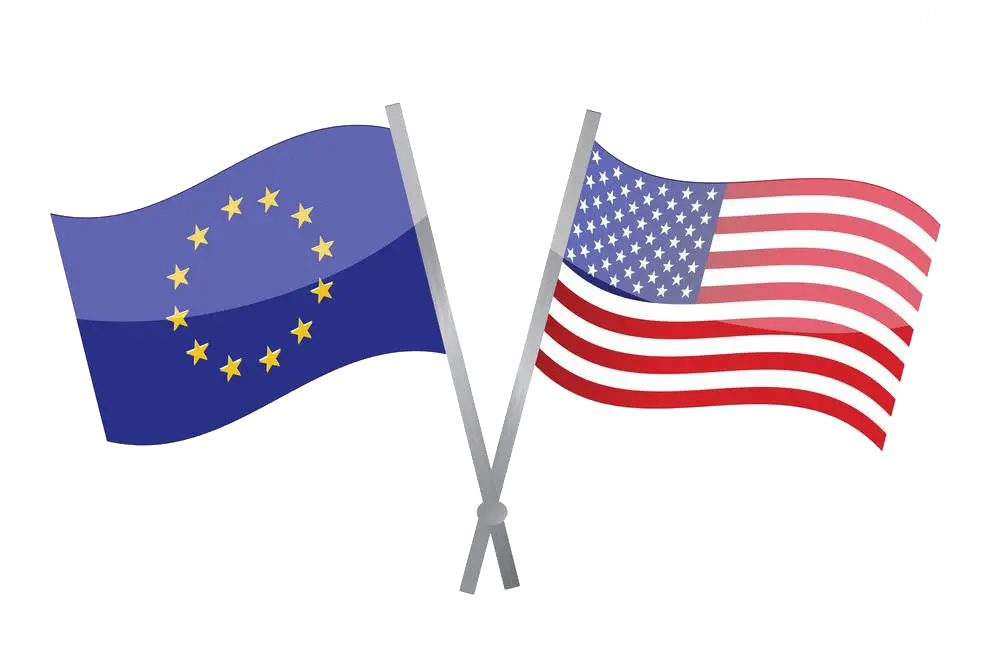 European Union and United States Flags
